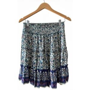Bila Skirt Floral Ruffle Bohemian Size Medium Multicolor NEW